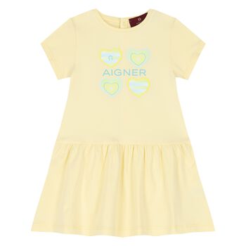 Younger Girls Yellow Logo Dress