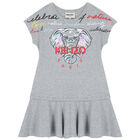 Girls Grey Elephant Logo Dress, 1, hi-res