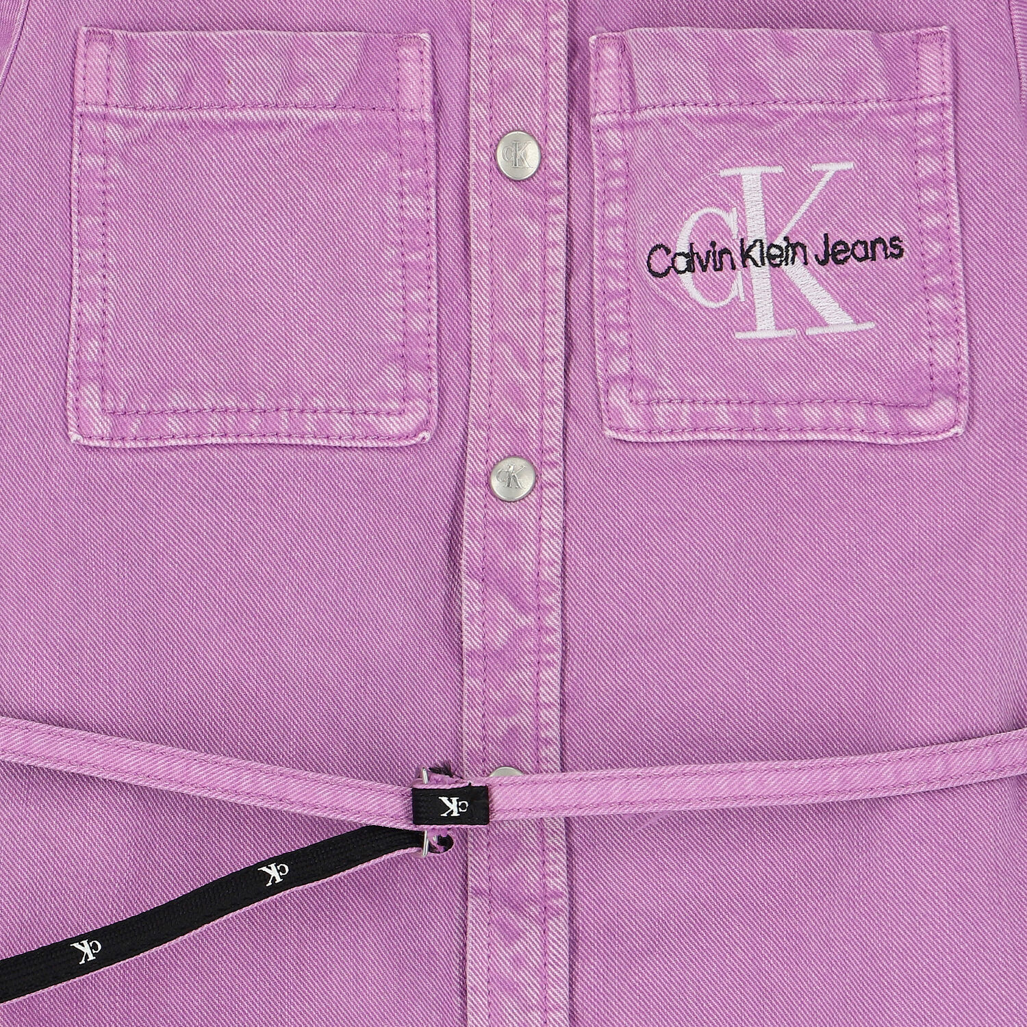 Girls Pink Logo Denim Dress, 1, hi-res
