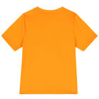 Boys Orange Logo Cotton T-Shirt, 2, hi-res