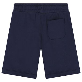 Boys Navy Blue Teddy Bear Logo Shorts