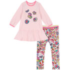 Younger Girls Pink Logo Dress Set, 1, hi-res