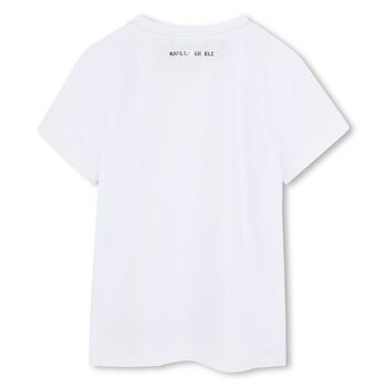 Girls White & Gold Logo T-Shirt
