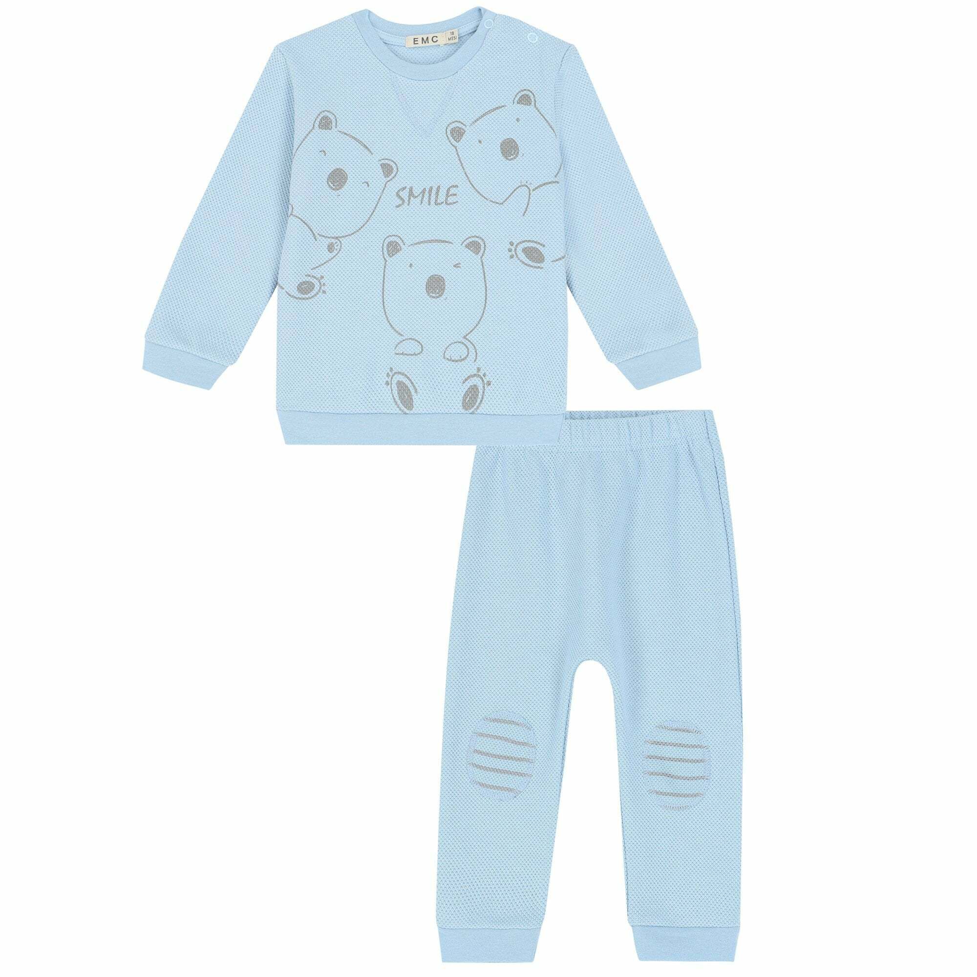 EMC Baby Boys Blue Top Joggers Set Junior Couture UK