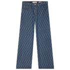 Girls Blue Logo Denim Jeans, 1, hi-res