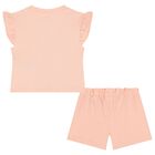 Girls Pink Logo Shorts Set, 2, hi-res