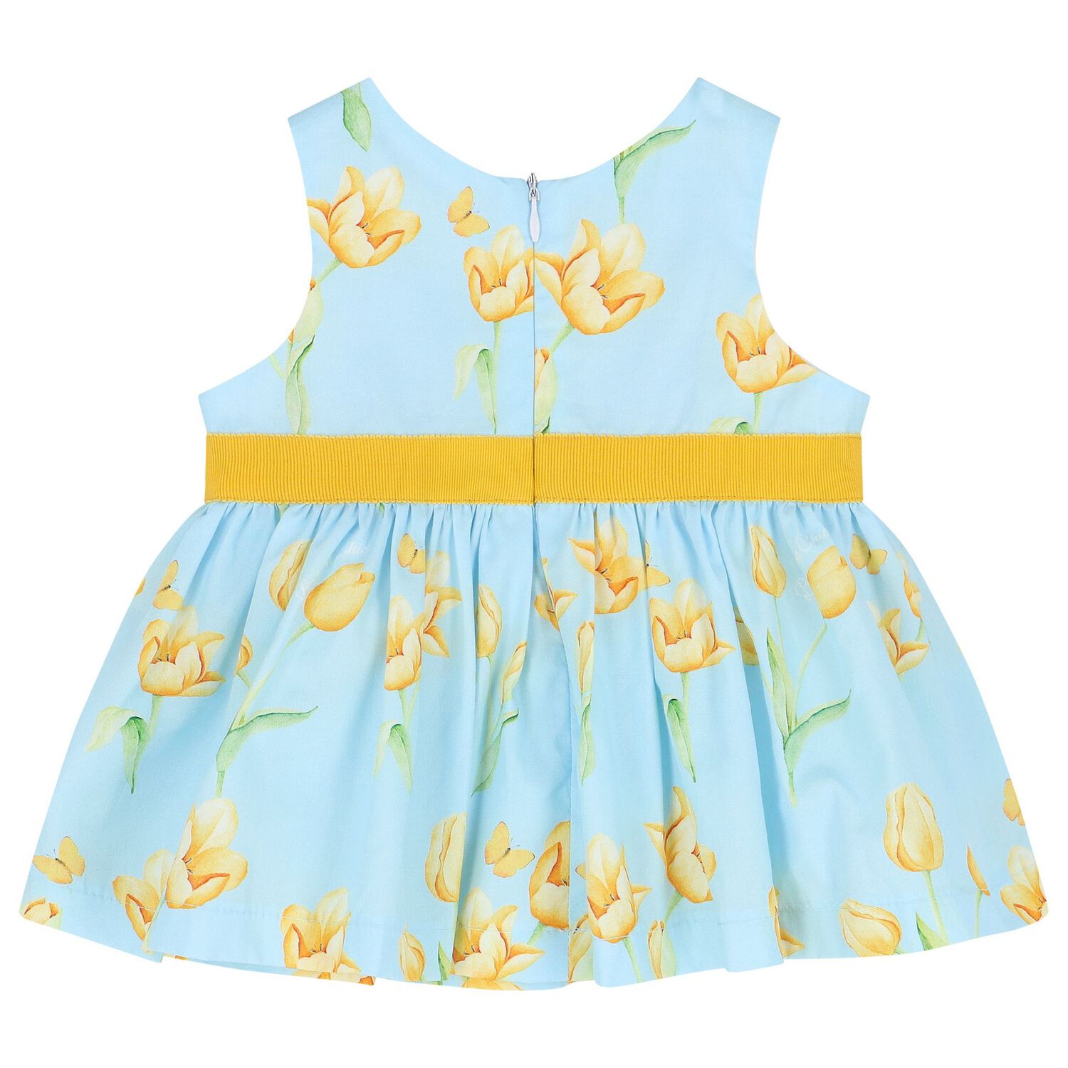 Baby Girls Blue Floral Dress Set, 1, hi-res