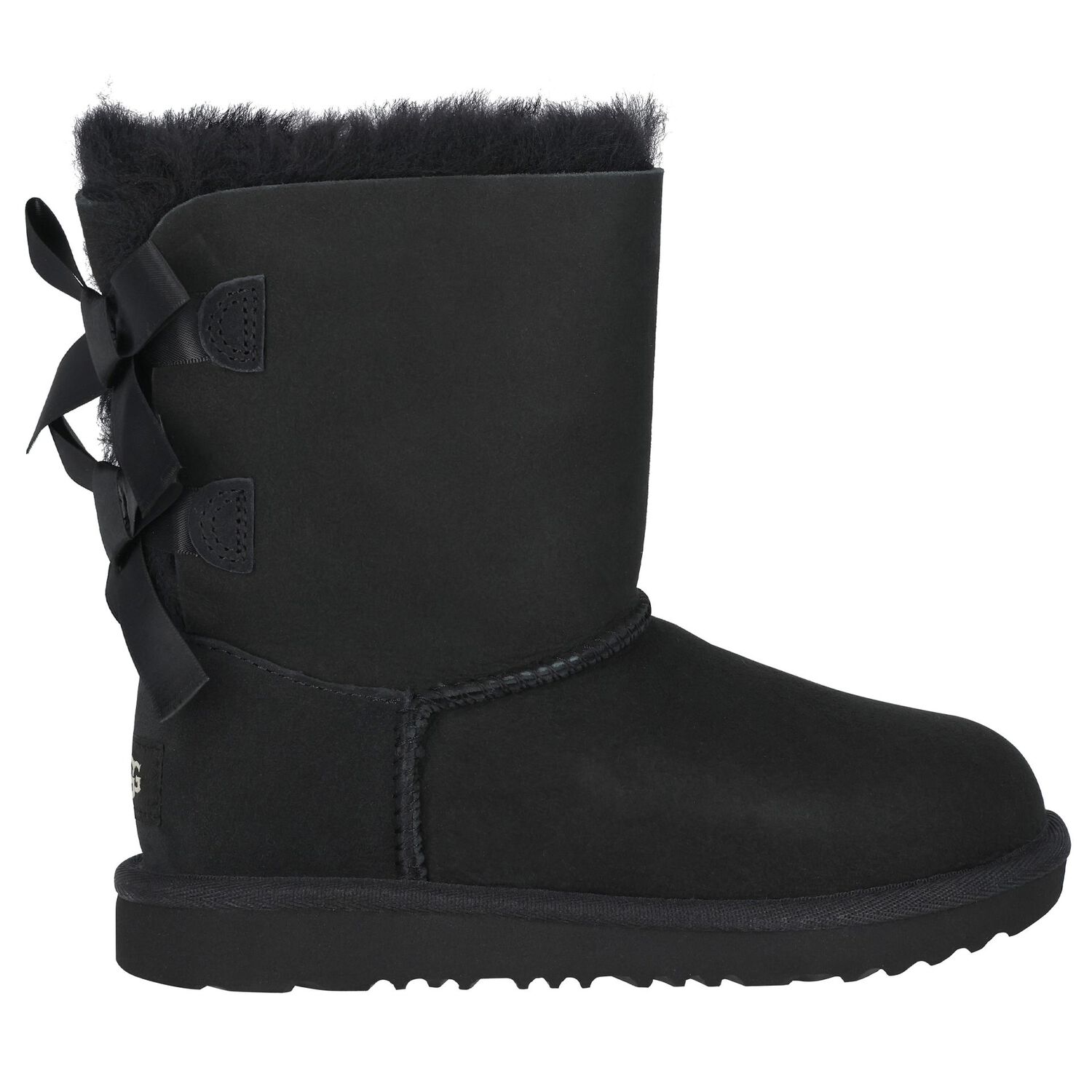 Girls Black Bailey Bow II Suede Boots, 1, hi-res