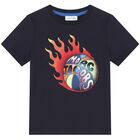 Boys Navy Blue Basketball T-Shirt, 2, hi-res