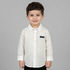 Younger Boys White Logo Shirt, 1, hi-res