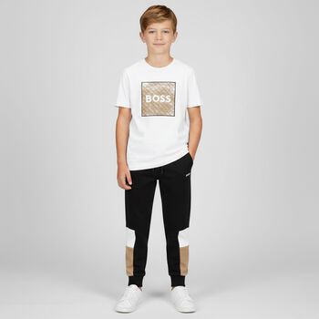 Boys Black Logo Joggers