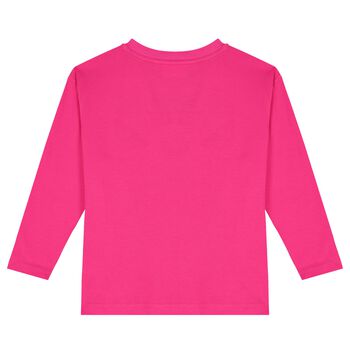 Girls Pink Logo Long Sleeve Top