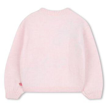 Girls Pink Cat Knitted Sweatshirt