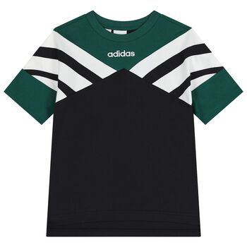 Adidas Kids Boys Green & Black Logo T-Shirt, 1 Boys Green & Black Logo T-Shirt