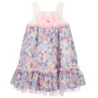 Girls White & Purple Tulle Dress, 4, hi-res