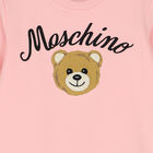 Girls Pink Teddy Bear Logo Dress, 4, hi-res
