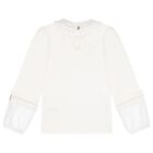 Girls White Embellished Hayley Long Sleeve Top , 2, hi-res