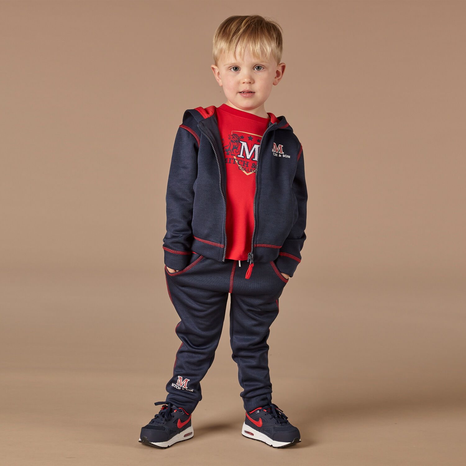Boys Navy Logo Tracksuit, 1, hi-res image number null
