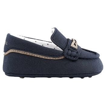 Baby Boys Navy Blue Suede Pre Walker Moccasins