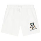 Boys Yellow & White Teddy Bear Logo Shorts Set, 1, hi-res