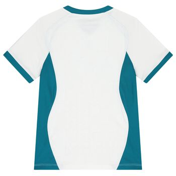 Boys White & Blue Logo T-Shirt