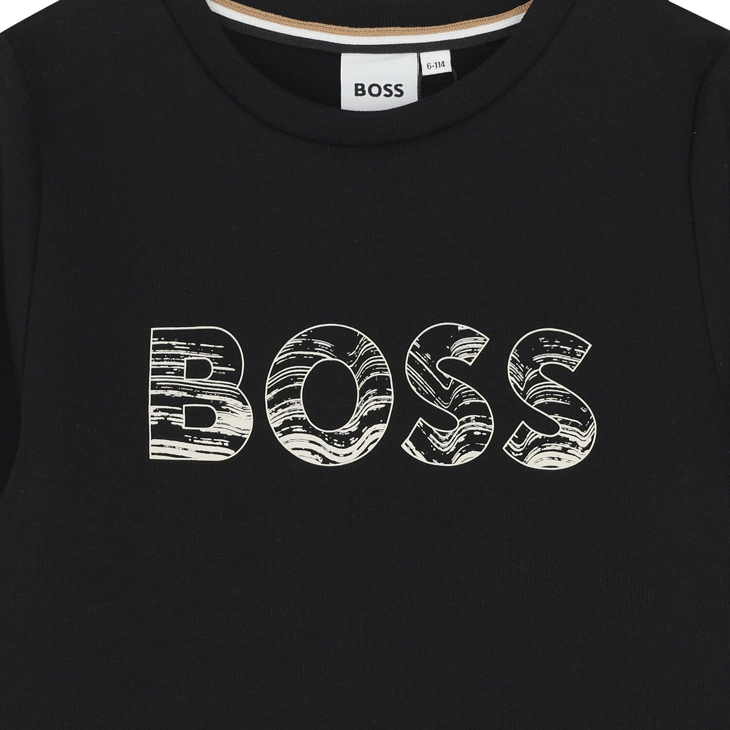 Boys Black Logo Sweatshirt, 1, hi-res