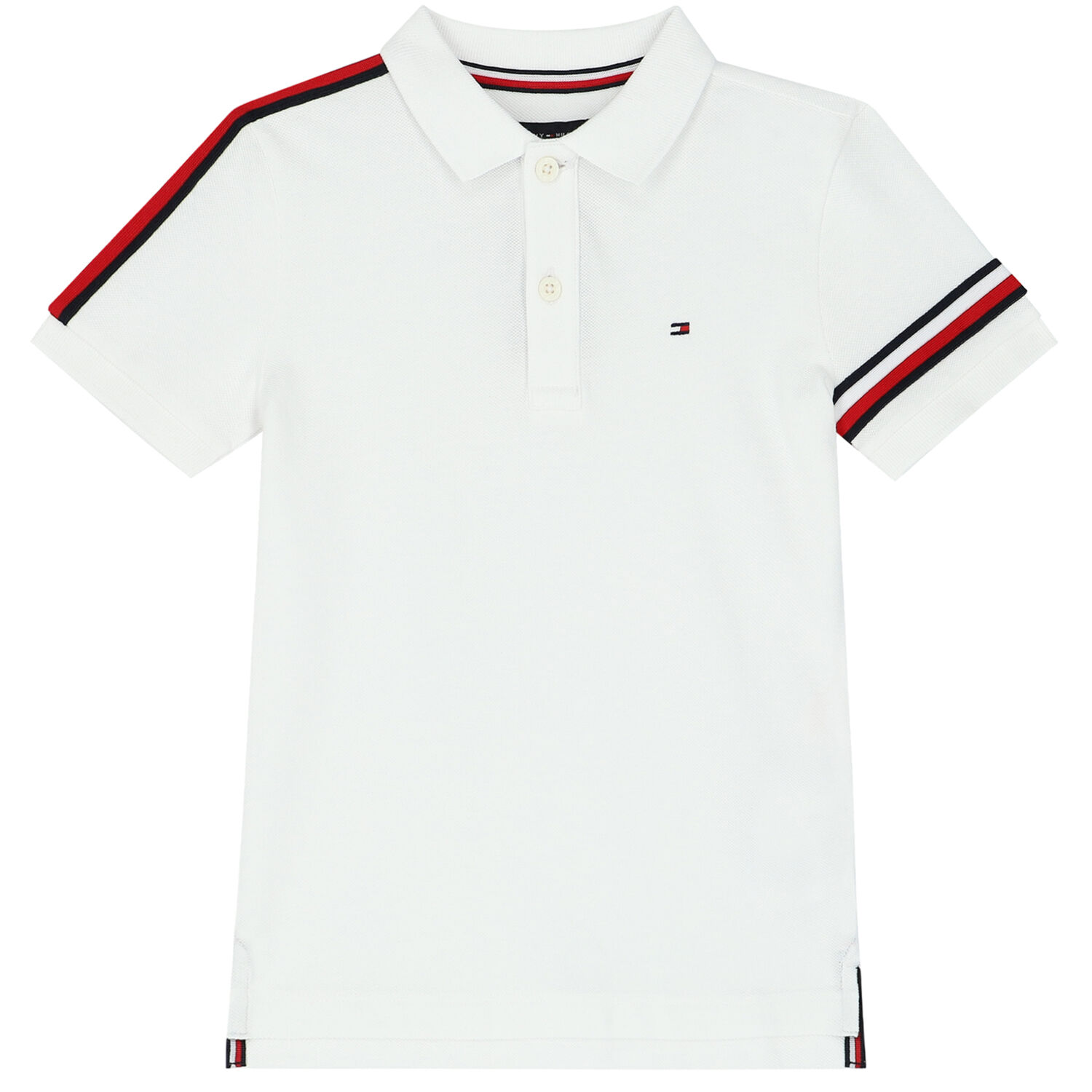 Boys White Logo Polo Shirt, 1, hi-res