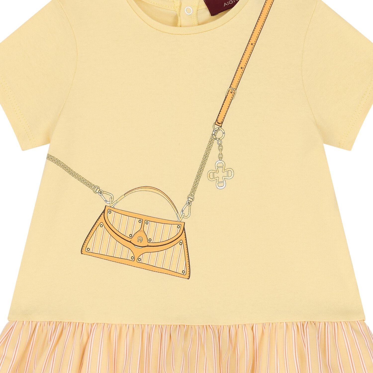 Younger Girls Yellow Bag Logo Dress, 1, hi-res