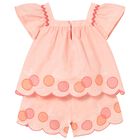 Younger Girls Coral Shorts Set, 1, hi-res