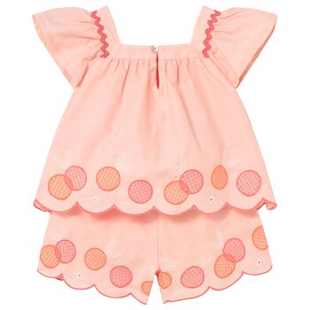 Younger Girls Coral Shorts Set