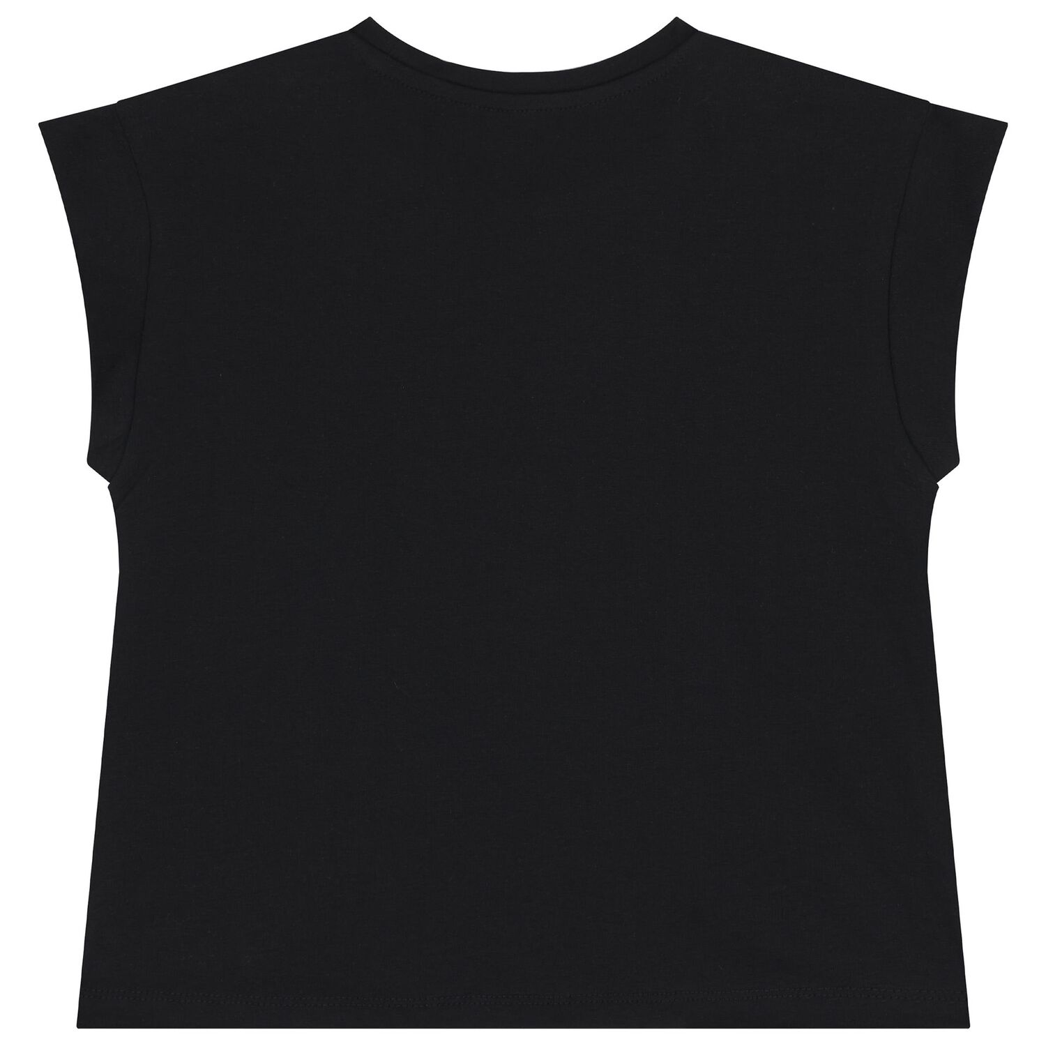 Girls Black Logo T-Shirt, 4, hi-res