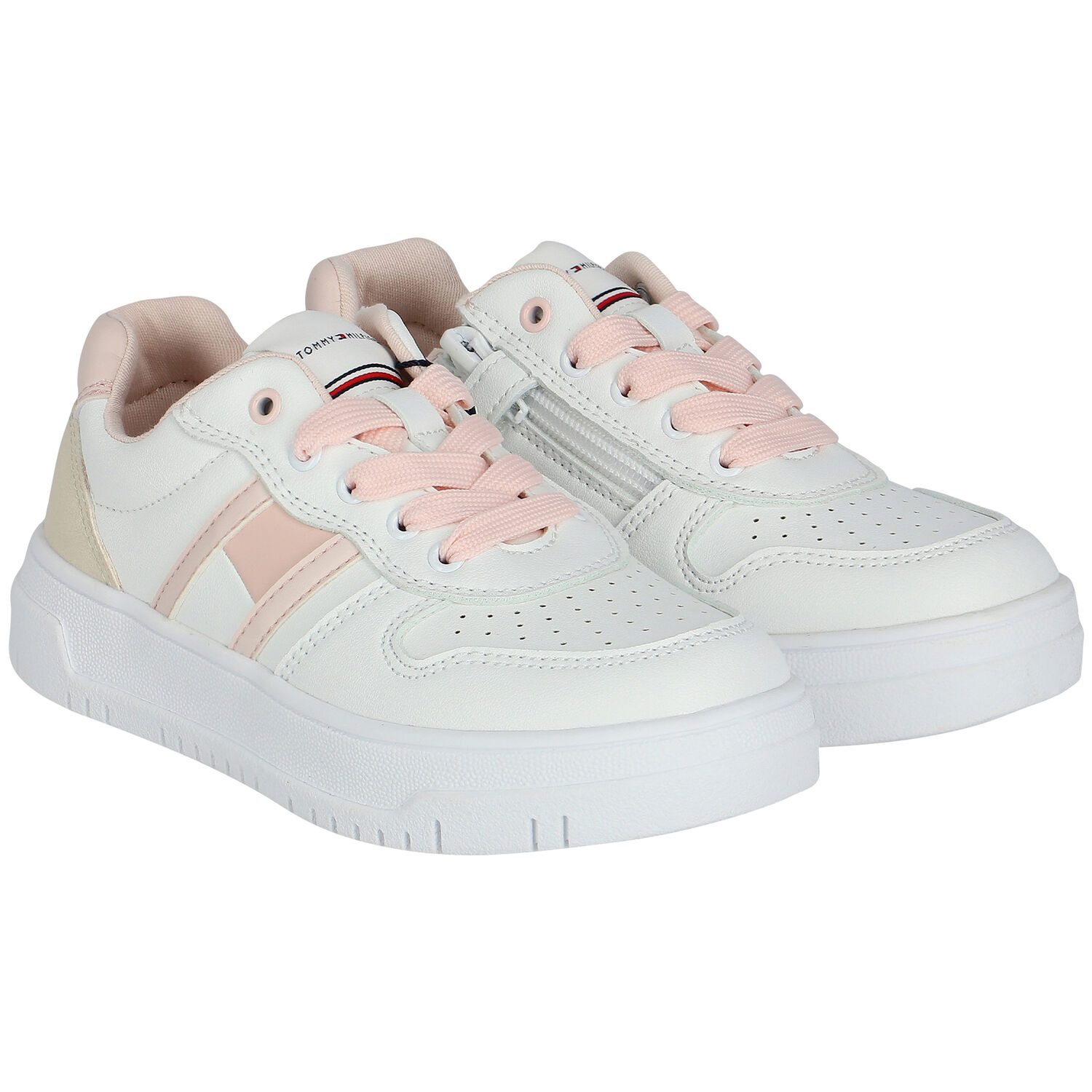 Girls White Logo Trainers, 1, hi-res image number null