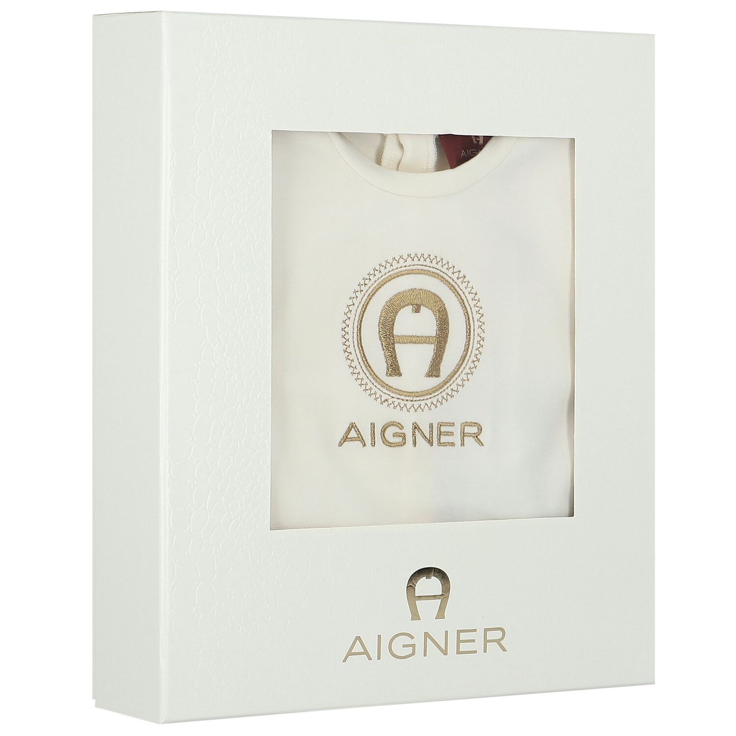 Ivory & Gold Logo Babygrow Set, 1, hi-res