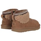 Girls Beige Classic Ultra Mini Suede Boots, 1, hi-res