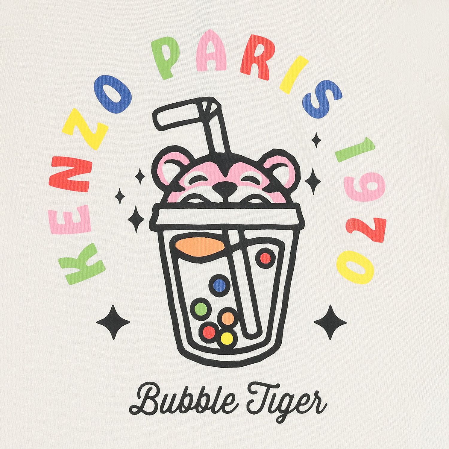 Girls Ivory Bubble Tiger T-Shirt, 1, hi-res