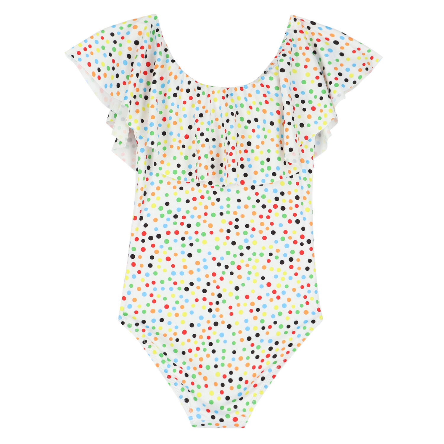 Girls Multi-Colored Dot Swimsuit, 1, hi-res