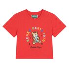Younger Boys Red Bubble Tiger T-Shirt, 1, hi-res
