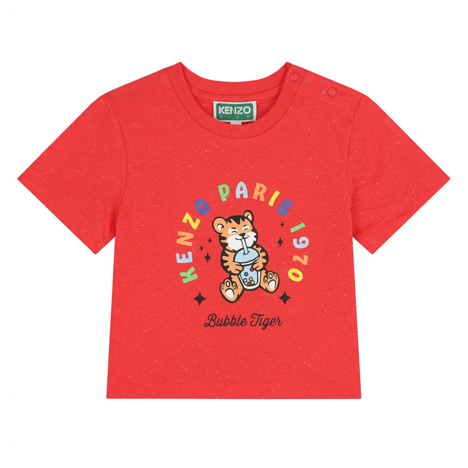 Younger Boys Red Bubble Tiger T-Shirt, 1, hi-res