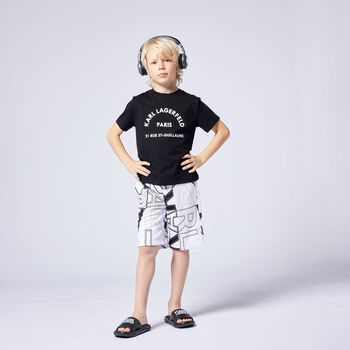 Boys White Logo Shorts