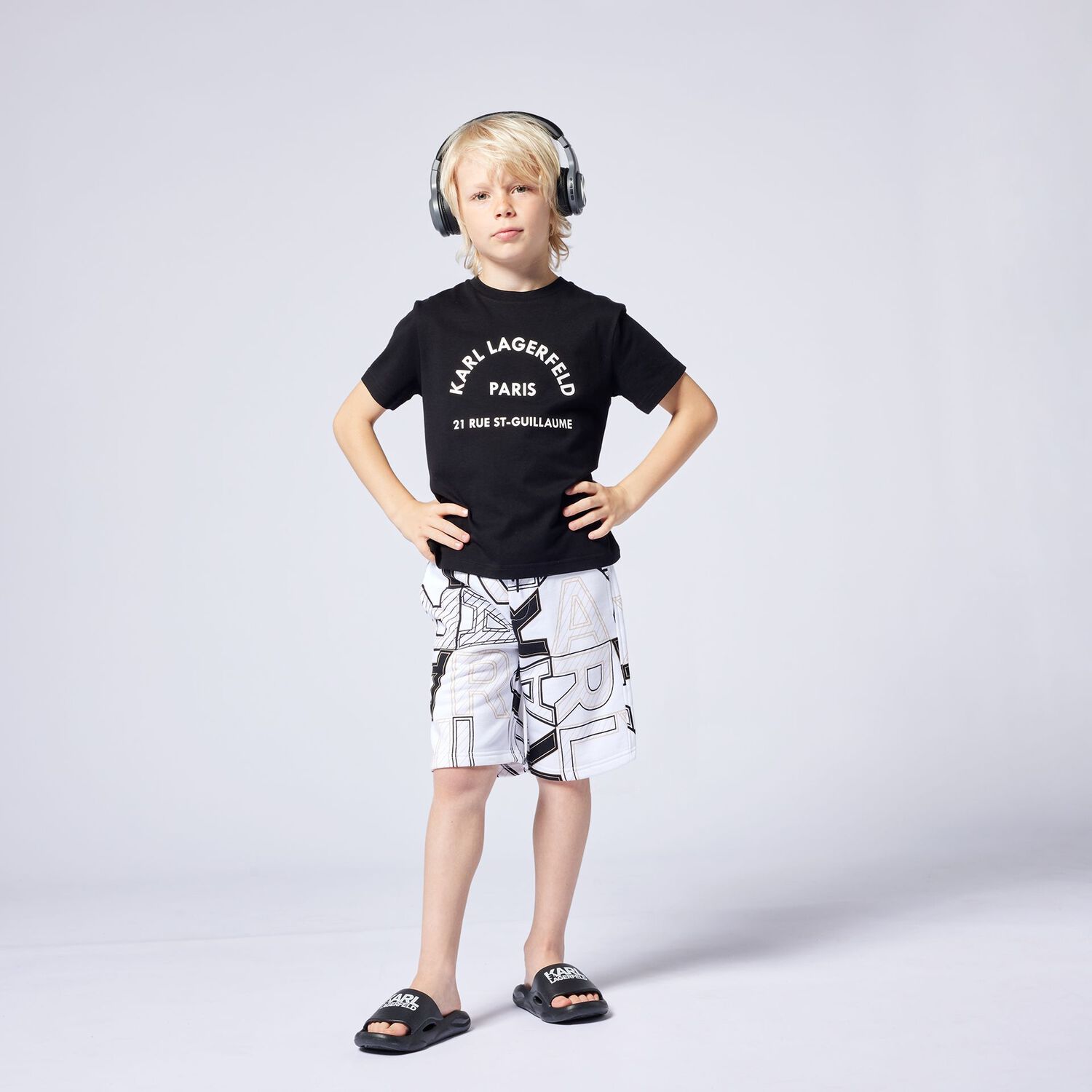 Boys White Logo Shorts, 1, hi-res image number null