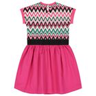 Girls Pink Logo Zig-Zag Dress, 1, hi-res