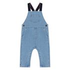 Baby Boys White & Blue Dungaree Set, 1, hi-res