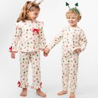 Girls Ivory & Red Ruffled Pyjamas, 1, hi-res
