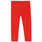 Younger Girls Red Logo Leggings, 1, hi-res