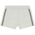 Baby Boys Grey & White Logo Shorts Set, 1, hi-res