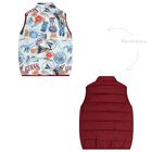 Boys White, Blue & Burgundy Reversible Gilet, 1, hi-res