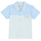 Younger Boys Blue & White Shorts Set, 1, hi-res