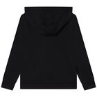Boys Black Logo Hooded Top, 1, hi-res