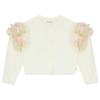 Girls Ivory Knitted Cardigan