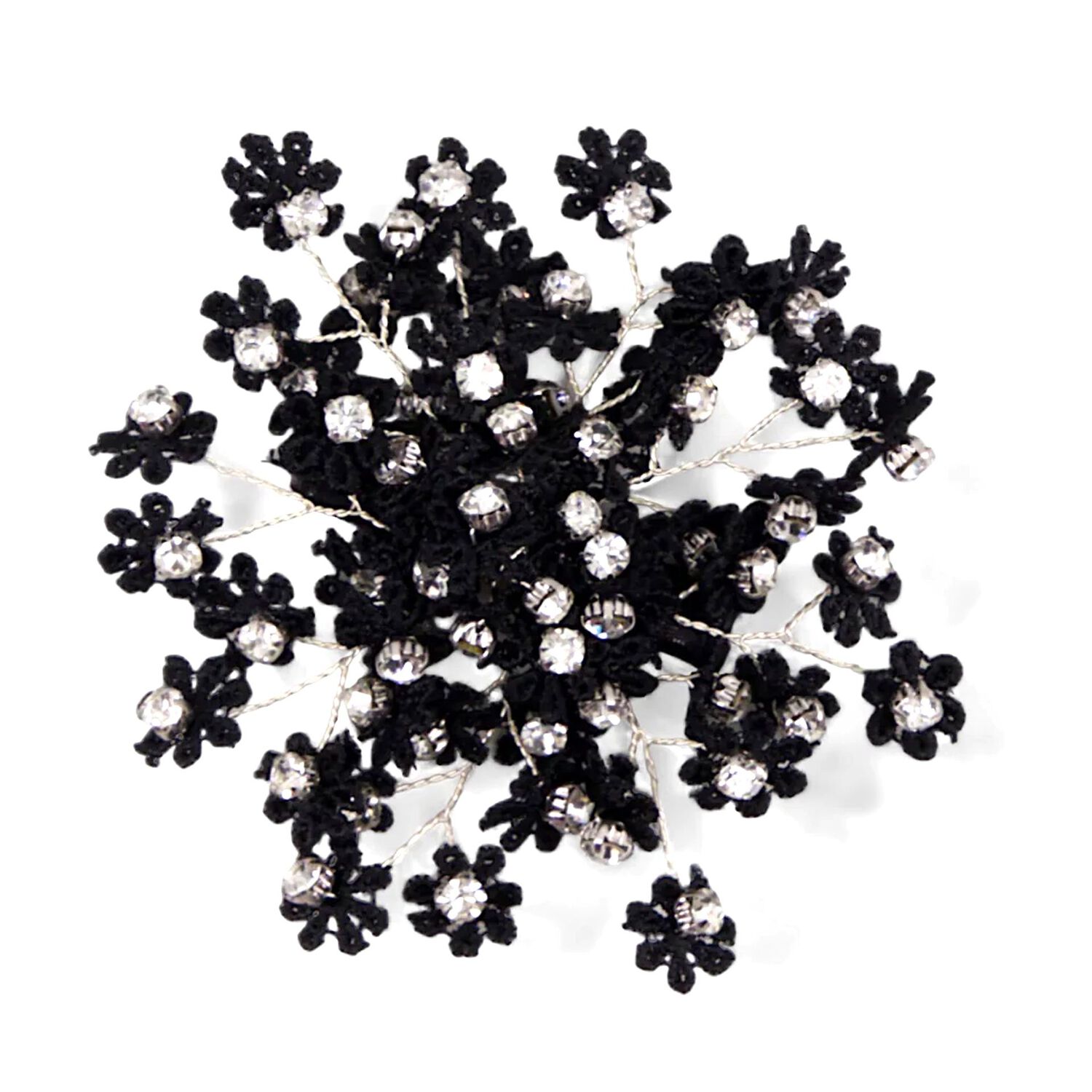 Girls Black Daisy Hair Clip, 1, hi-res image number null